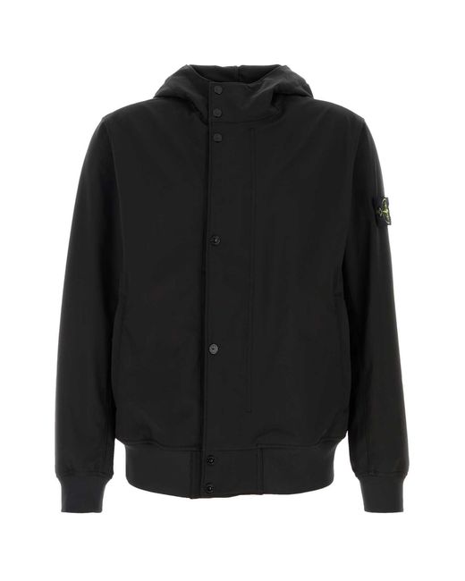 Stone Island Black Stretch Polyester Jacket for men