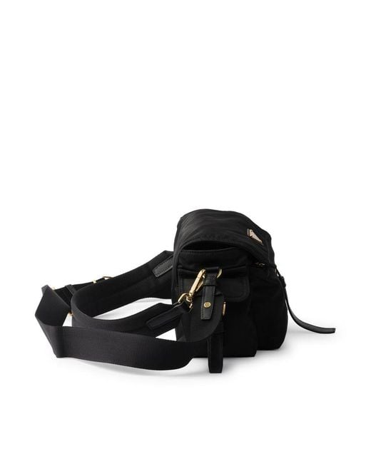 Prada Black Explore Medium Re-Nylon Bag With Flap