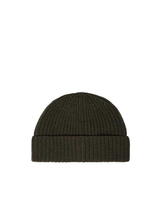 Stone Island Black Logo-Patch Beanie for men