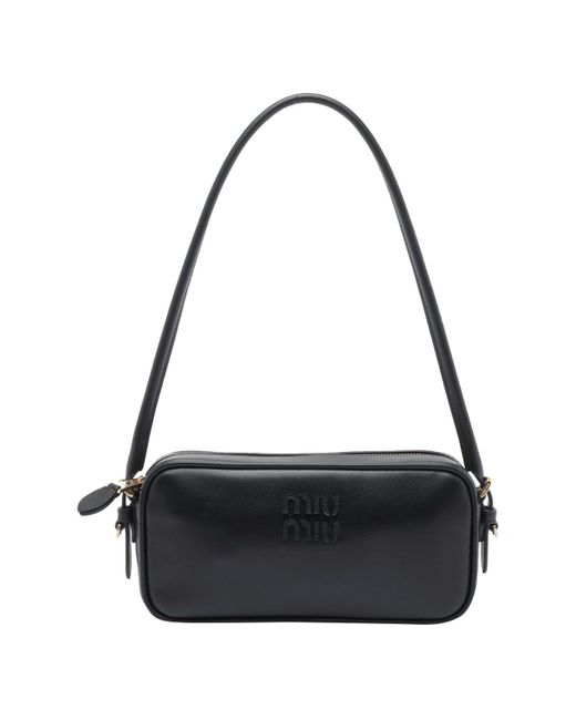 Miu Miu Black Beau Leather Shoulder Bag