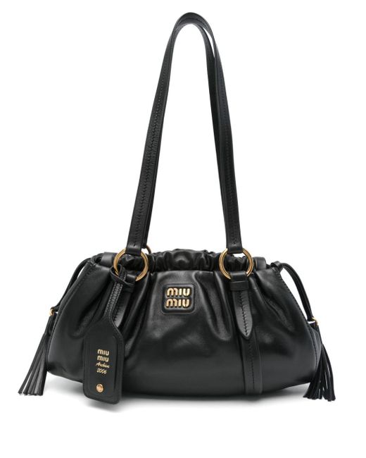 ショルダーバッグ・ポシェット MIU MIU JOIE LEATHER SHOULDER BAG Miu Miu Joie Shoulder Bag | Black | FARFETCH CA
