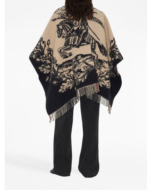 Burberry Black Wool Poncho