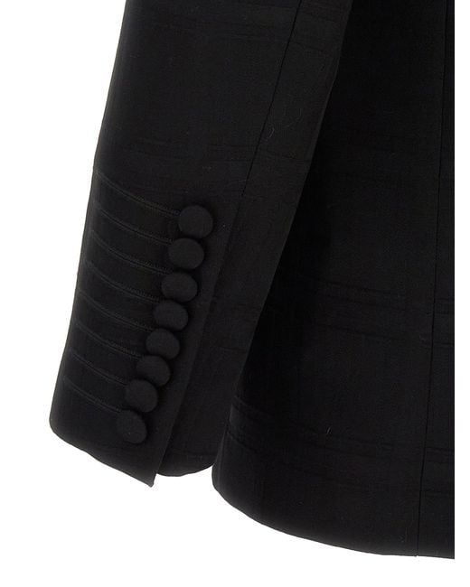 Etro Black Check Double-Breasted Blazer for men