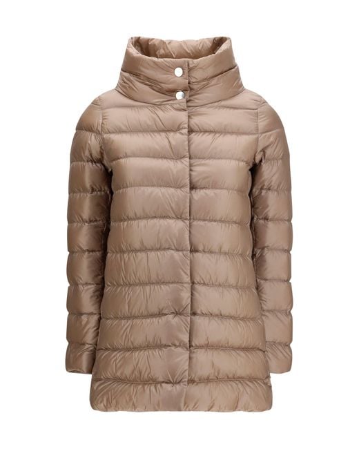 Herno Brown Midi Down Jacket