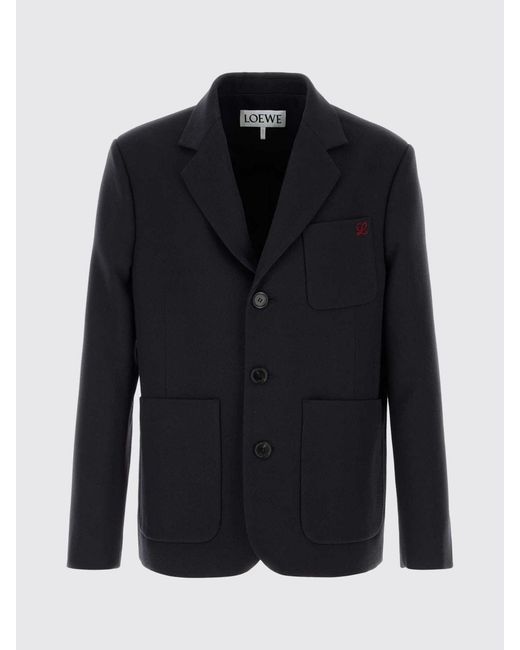 Loewe Blue Wool Single-Breasted Blazer for men