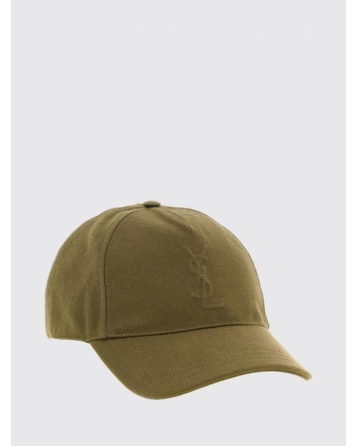 Saint Laurent Green Cassandre Cotton Twill Hat for men