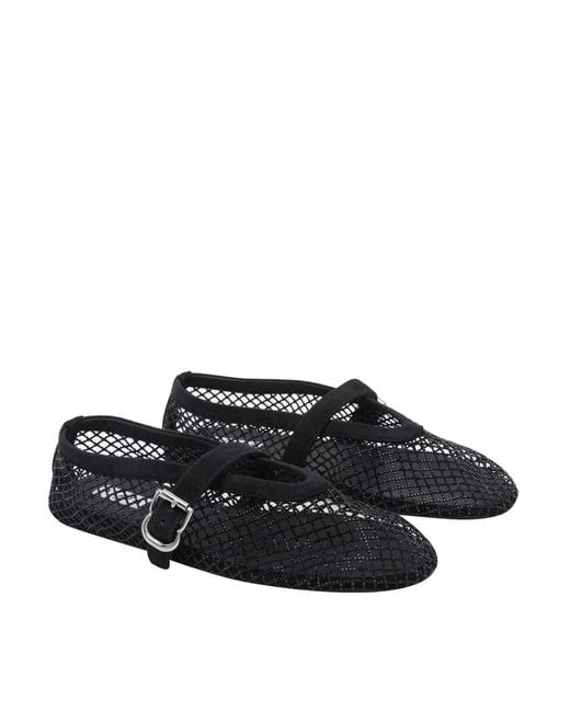 Alaïa Black Mesh Strass Flat Ballets