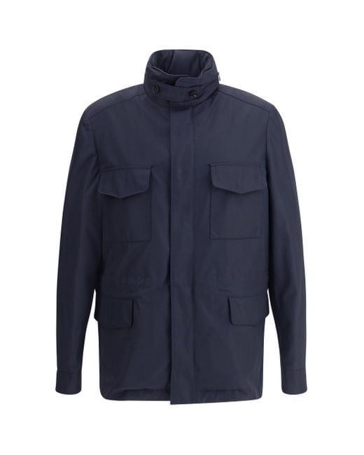 Loro Piana Blue Jacket With Removable Vest for men