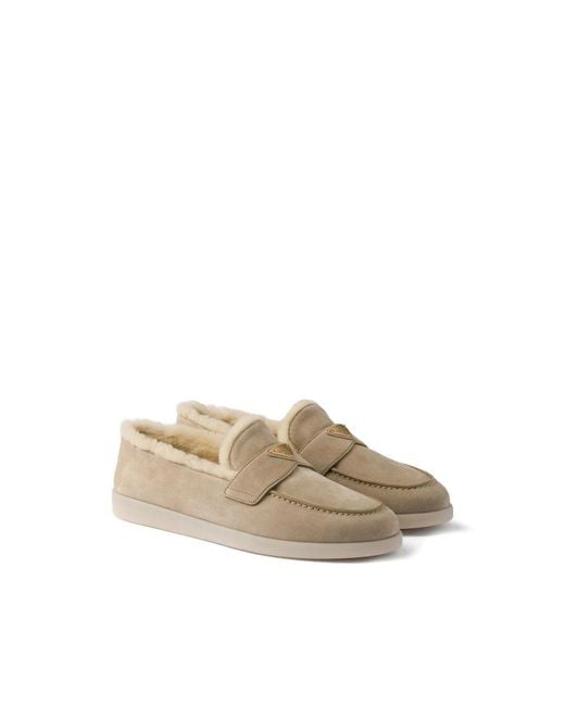 Prada Natural Neutrals Loafers for men
