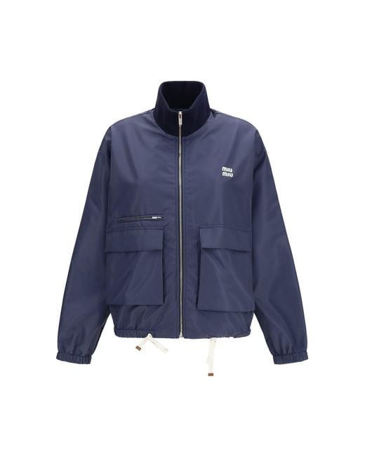 Miu Miu Blue Technical Canvas Jacket