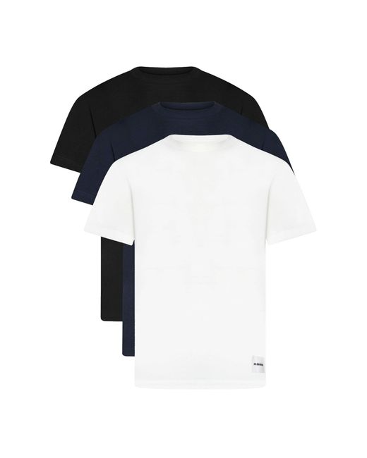 Jil Sander Black Set Of 3 Cotton Jersey T-Shirts for men