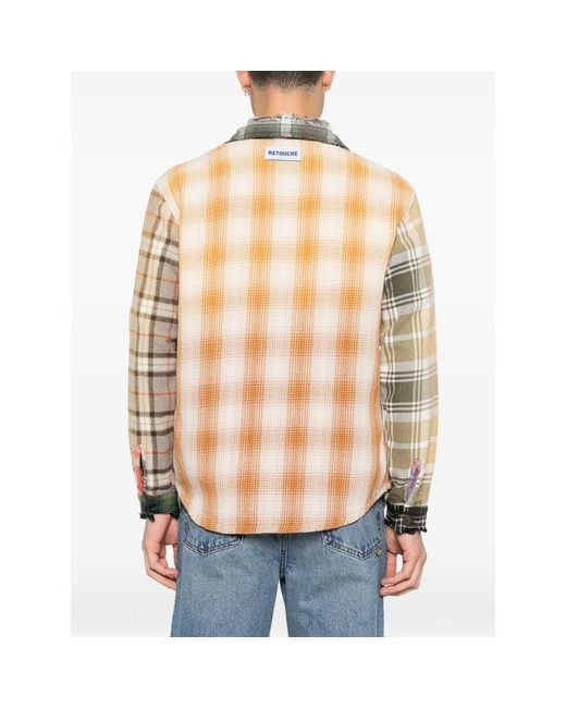 GALLERY DEPT. Blue Patchwork Checked Shirt for men