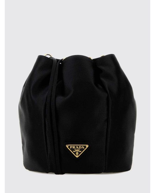 Prada Black Satin Bucket Bag