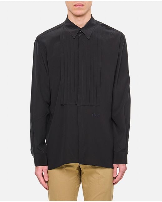 Givenchy Black Boxy Shirt Pleated for men