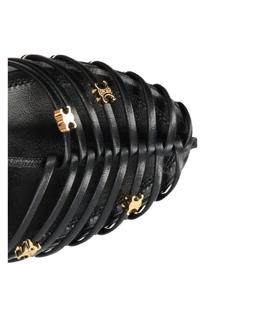 Céline Black Cage Sandal