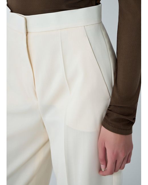 Max Mara White Tailored Wool Pants