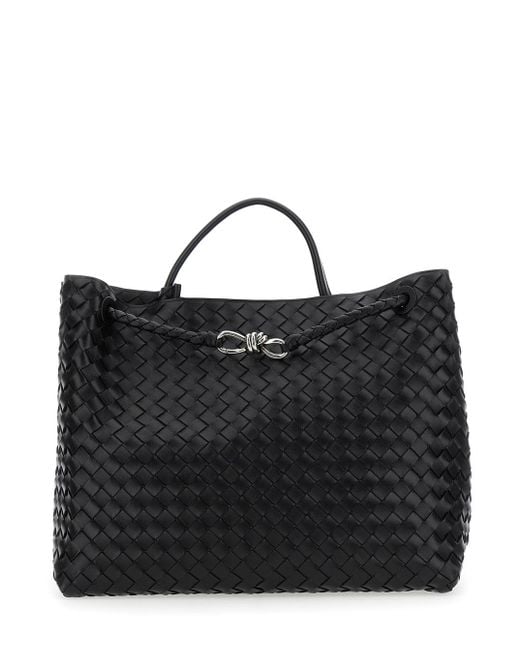 Bottega Veneta Black 'Large Andiamo' Handbag With Knot Detail for men
