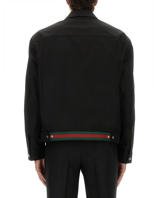 Gucci Black Cotton Twill Jacket for men