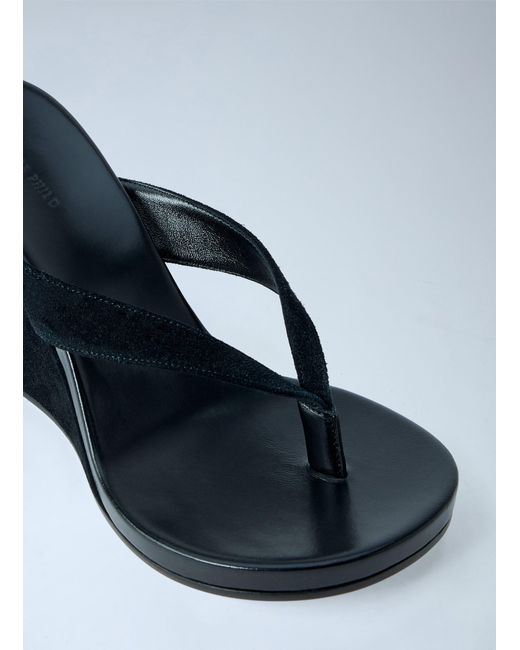 Phoebe Philo Blue Round Wedge Sandals