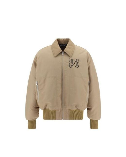 Palm Angels Natural Padded Bomber Jacket for men