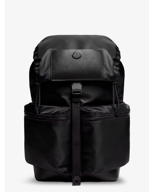 Moncler Black Kenton Drill Nylon Backpack With Logo Patch for men