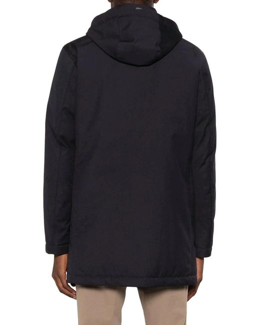 Herno Blue Technical Hooded Parka for men