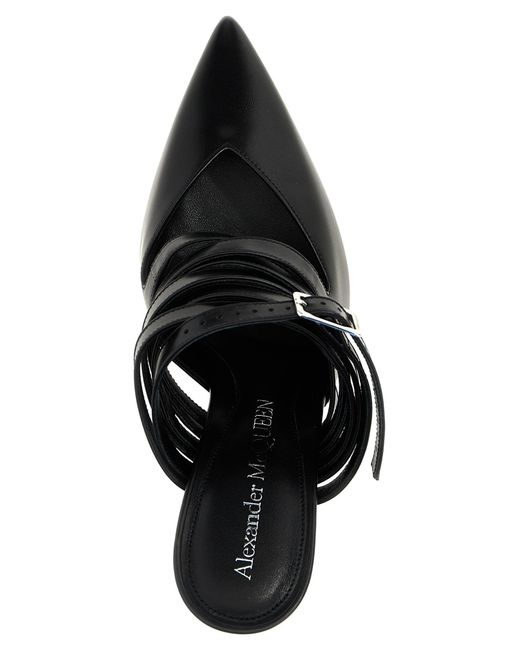 McQueen Black Mcqueen Strap Mules