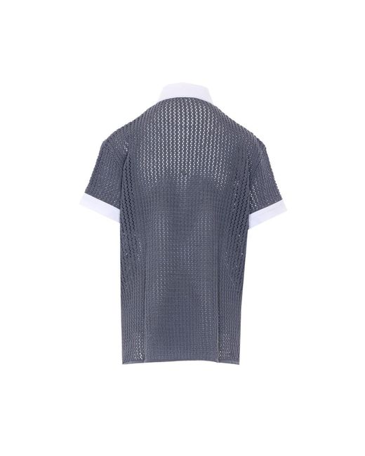Fendi Blue Military Mesh Polo
