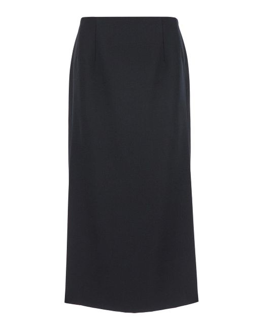 Valentino Black 'Grisaille' Midi Skirt With Side Splits