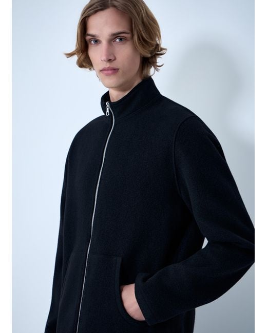 Rier Blue Wool Zip-Up Jacket for men