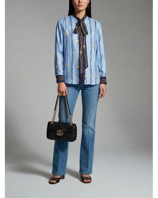 Gucci Blue Flare Pants