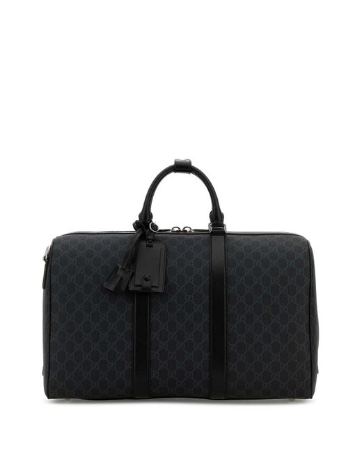 Gucci Black Gg Supreme Fabric Travel Bag for men