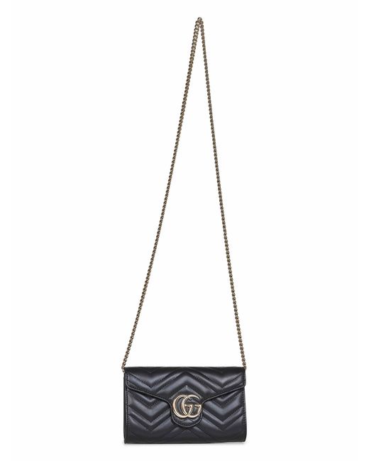 Gucci White Gg Marmont Wallet On Chain