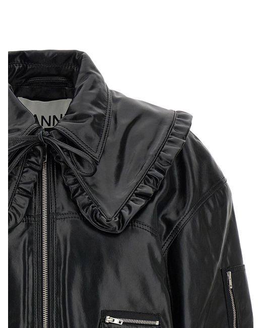 Ganni Black '7093 Future' Bomber Jacket