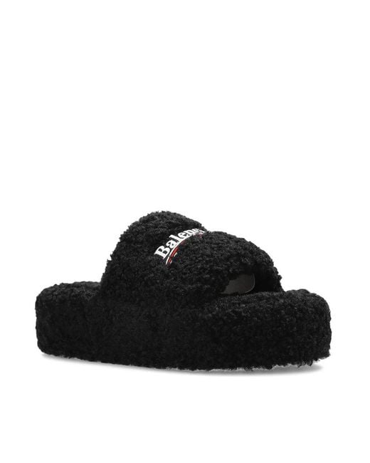 Balenciaga Black Slippers Platform
