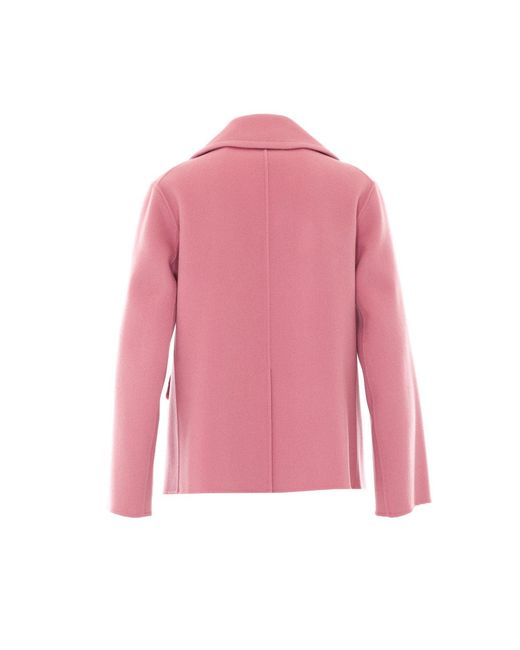 Max Mara Pink Smmsissy Single-Breasted Wool Drap Jacket