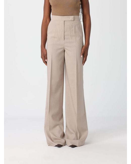 Max Mara Natural Virgin Wool Trousers
