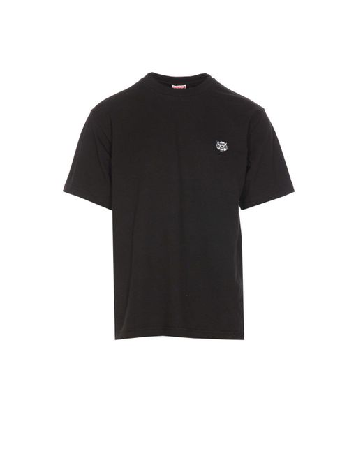 KENZO Black Happy Tiger Embroidered T-Shirt for men