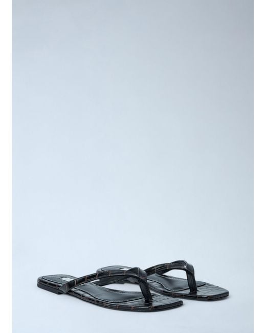 Totême Blue Croco-Embossed Flip Flops