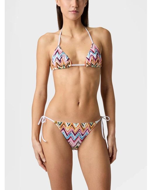 Missoni White Multicolored Zigzag Bikini