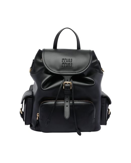 Miu Miu Black Logo Backpack