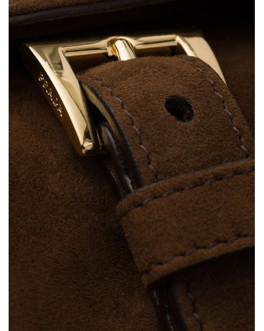 Prada Brown Explore Medium Suede Shoulder Bag