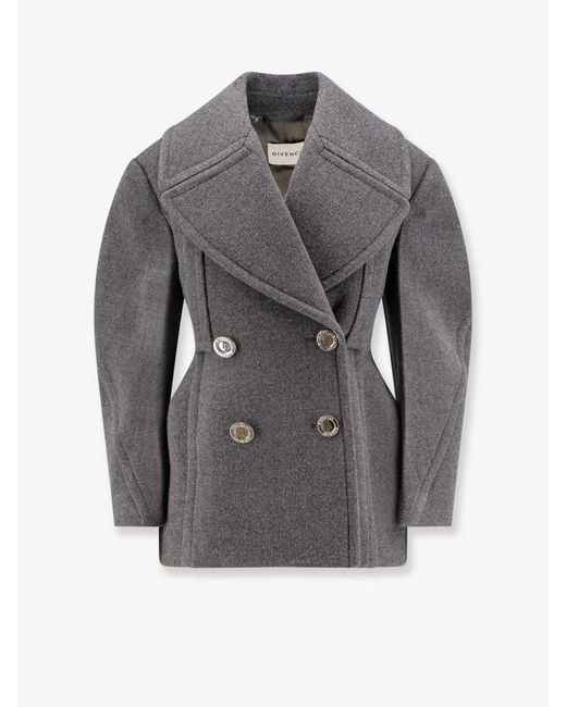 Givenchy Gray Double-Breasted Wool Jacket