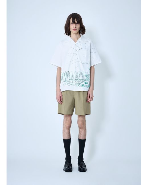 Prada Natural Button Patch Pocket Trousers for men