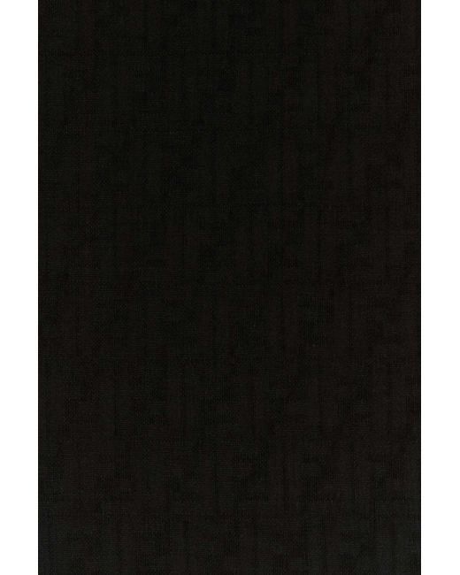 Fendi Black Wool Blend Scarf