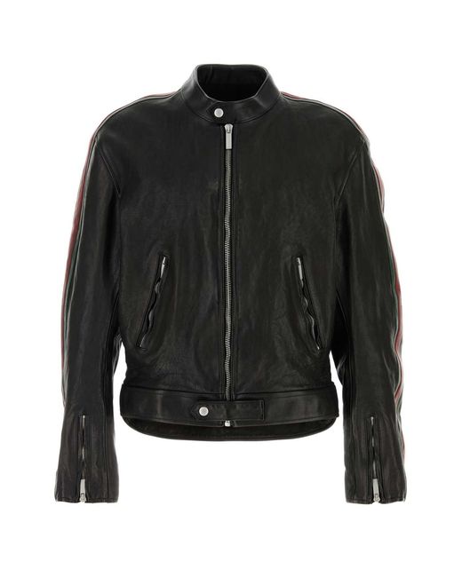 Gucci Black Leather Jacket for men