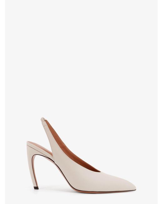 The Attico White Viper Leather Slingback Pumps