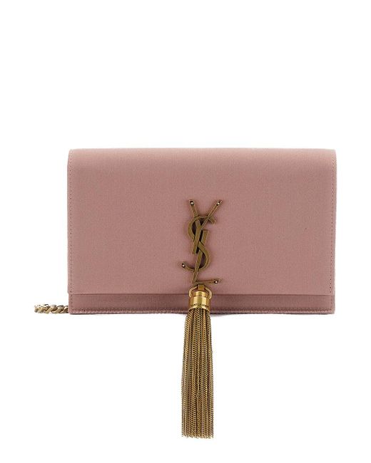 Saint Laurent Pink 'Kate' Shoulder Bag With Cassandre Detail And Pendant Tassel On The Front for men