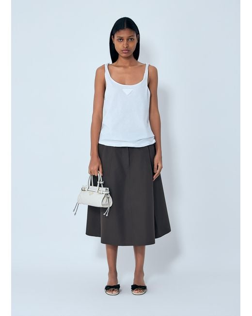 Prada Jersey Tank Top in White | Lyst
