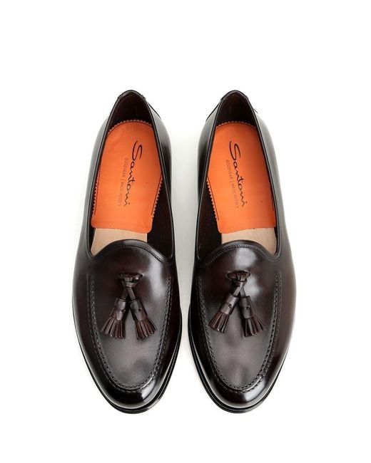 Santoni Brown Mocassin Andrew for men